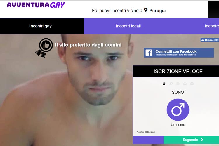 homepage del sito gay avventuragay