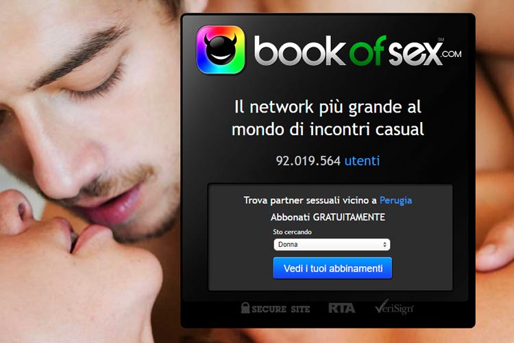 homepage del sito di dating BookOfSex