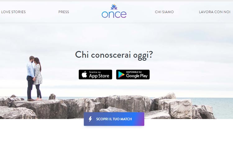 la home della app Once