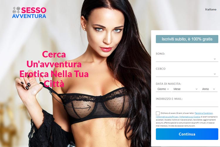 homepage del sito di dating SessoAvventura