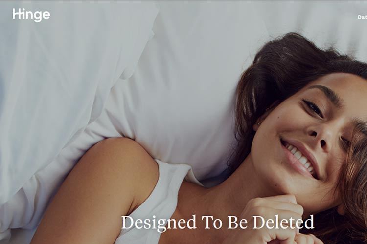 homepage del sito di dating Hinge