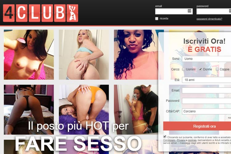 homepage del sito di dating 4club